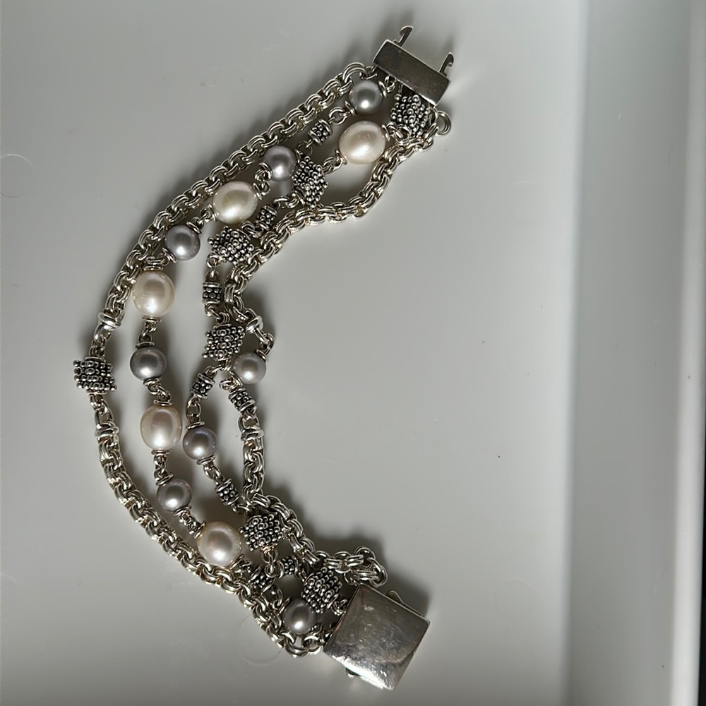 Michael Dawkins multi chain Freshwater pearl bracelet.